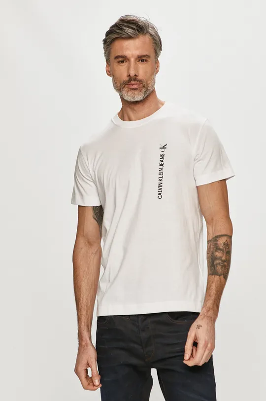 biały Calvin Klein Jeans - T-shirt J30J318303.4891 Męski