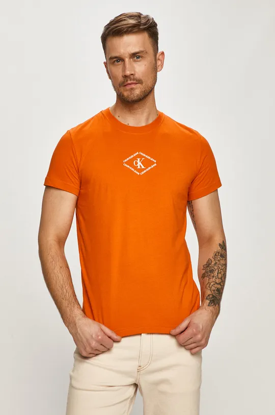 pomarańczowy Calvin Klein Jeans - T-shirt J30J317448.4891 Męski