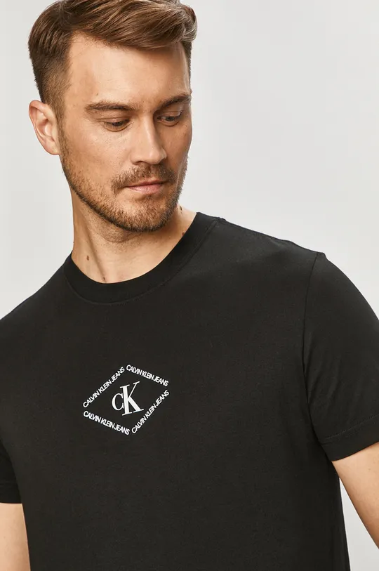 czarny Calvin Klein Jeans - T-shirt J30J317448.4891 Męski