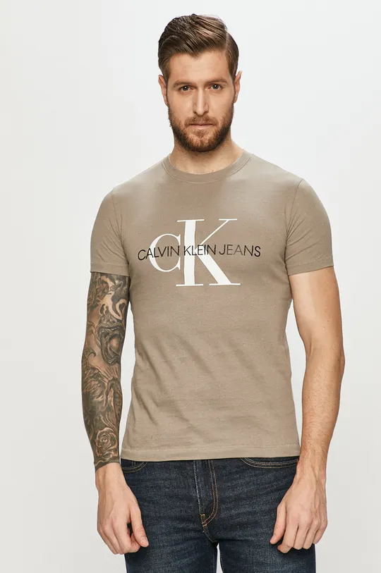 sivá Calvin Klein Jeans - Tričko Pánsky