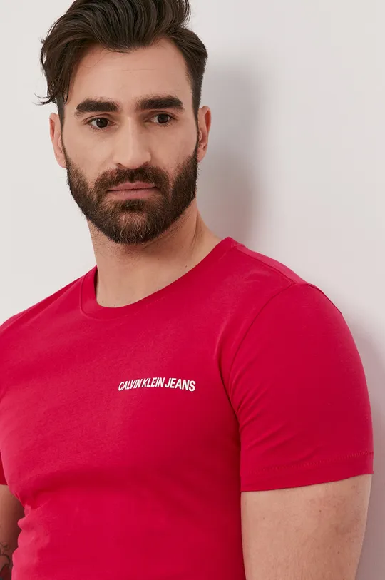 różowy Calvin Klein Jeans - T-shirt J30J315245.4891 Męski