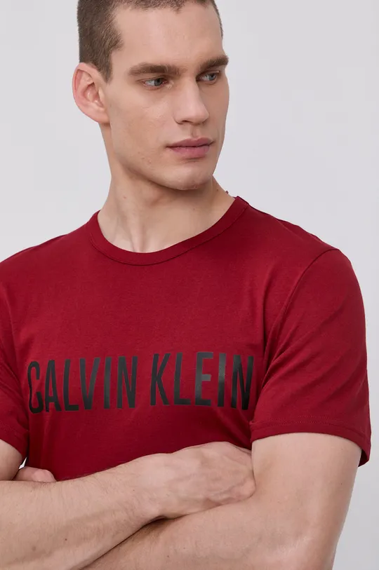 Μπλουζάκι πιτζάμας Calvin Klein Underwear μπορντό
