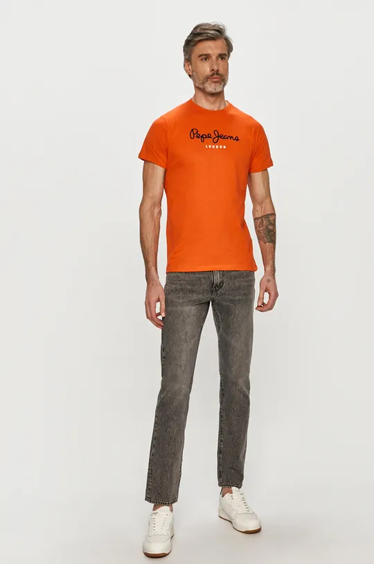 Pepe Jeans - T-shirt Eggo pomarańczowy