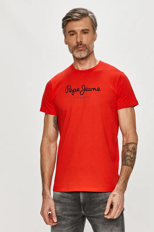 czerwony Pepe Jeans - T-shirt Eggo Męski