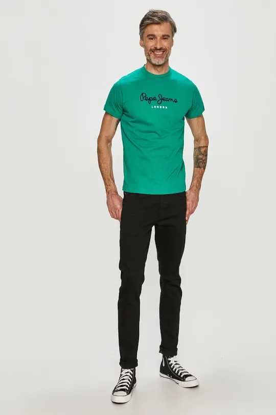 Pepe Jeans - T-shirt Eggo turkusowy
