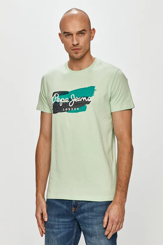 zielony Pepe Jeans - T-shirt Aitor Męski