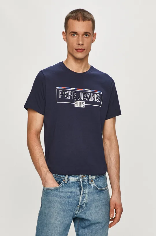 granatowy Pepe Jeans - T-shirt Dennis Męski