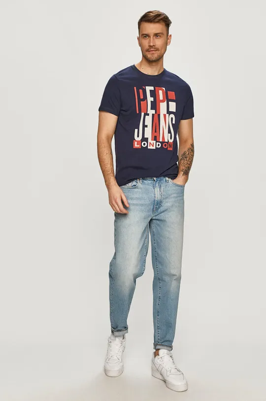 Pepe Jeans - T-shirt Davy granatowy