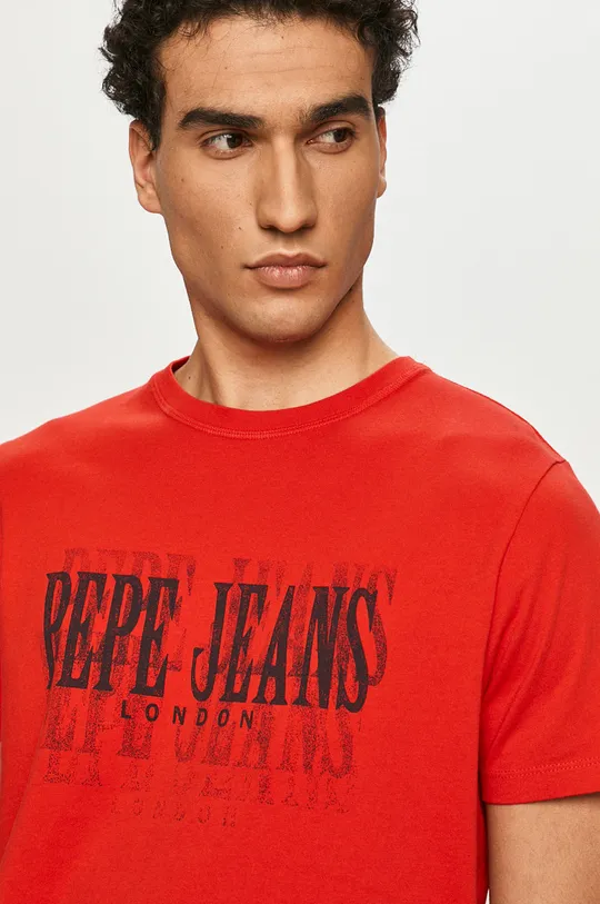 czerwony Pepe Jeans T-shirt Męski