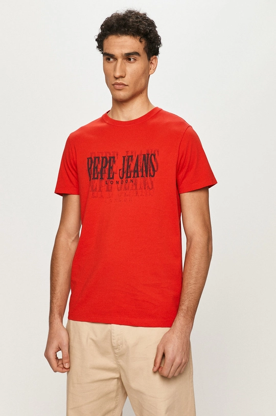 czerwony Pepe Jeans T-shirt