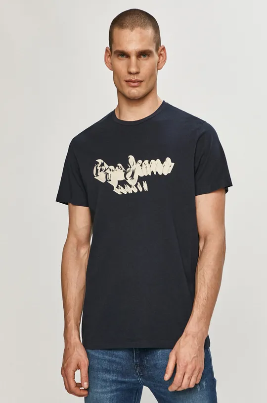granatowy Pepe Jeans - T-shirt Anthony Męski