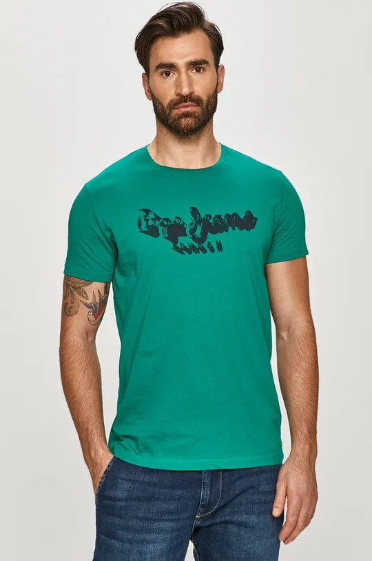 turkusowy Pepe Jeans - T-shirt Anthony Męski