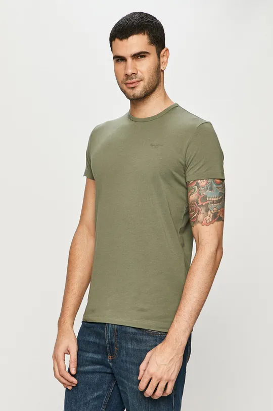 zielony Pepe Jeans - T-shirt Original Basic Męski