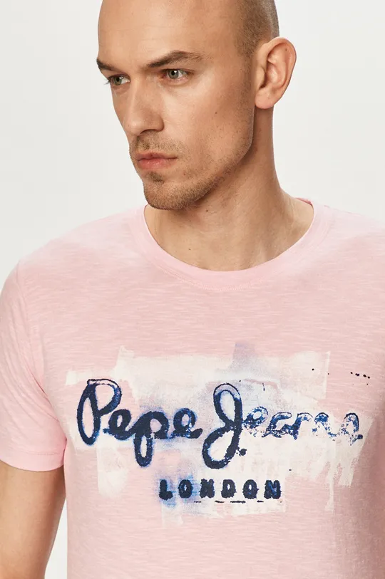 różowy Pepe Jeans T-shirt Męski