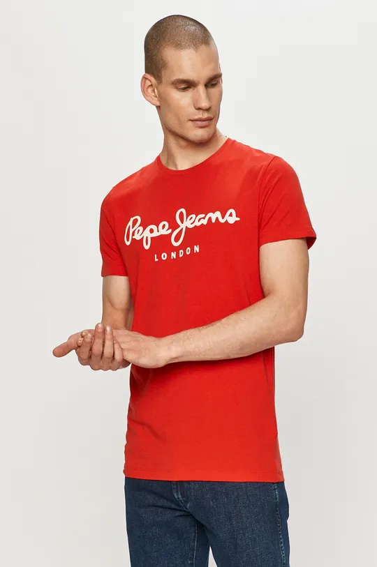 czerwony Pepe Jeans - T-shirt Original Męski