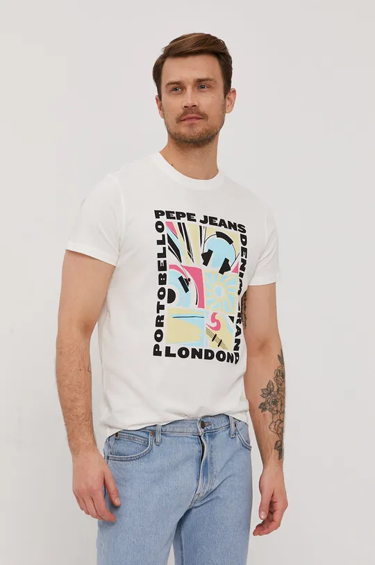 biały Pepe Jeans T-shirt Mac