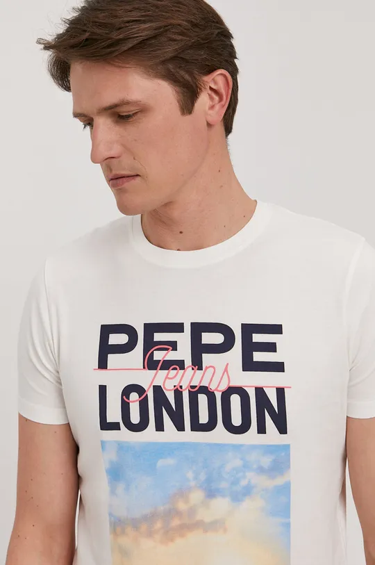 λευκό Μπλουζάκι Pepe Jeans MANU