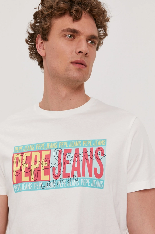 biały Pepe Jeans T-shirt Mark