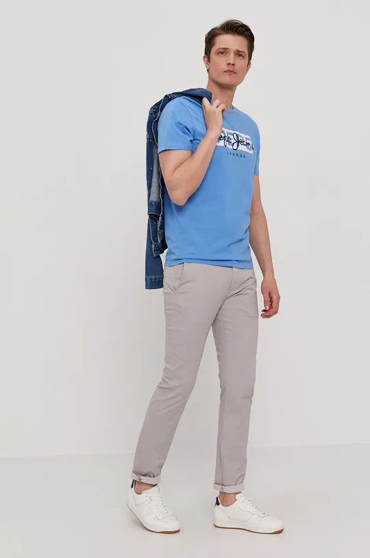 Pepe Jeans T-shirt Godric niebieski
