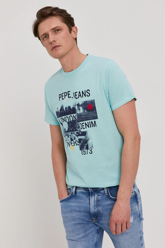 tyrkysová Tričko Pepe Jeans Miles Pánsky