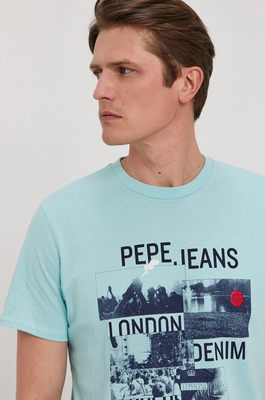 tyrkysová Tričko Pepe Jeans Miles