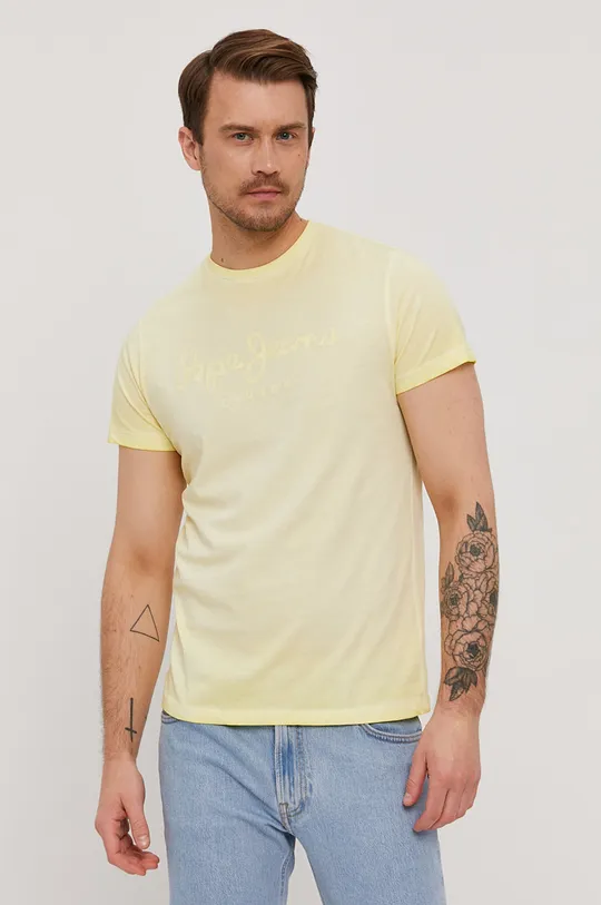 žltá Tričko Pepe Jeans West Pánsky