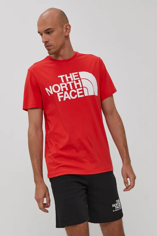 czerwony The North Face T-shirt Męski