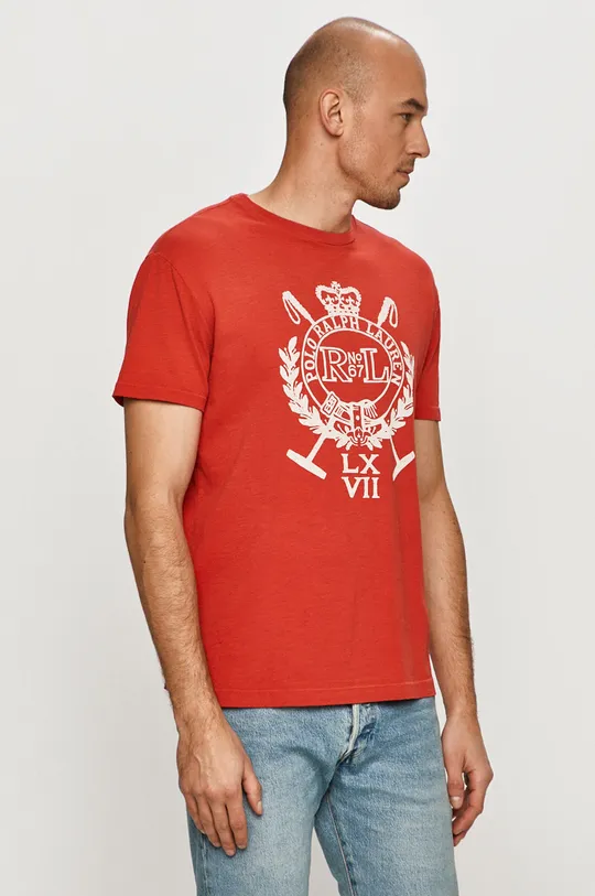 czerwony Polo Ralph Lauren - T-shirt 710823546002 Męski