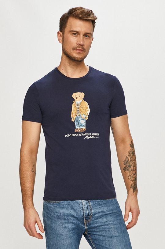granatowy Polo Ralph Lauren - T-shirt Męski