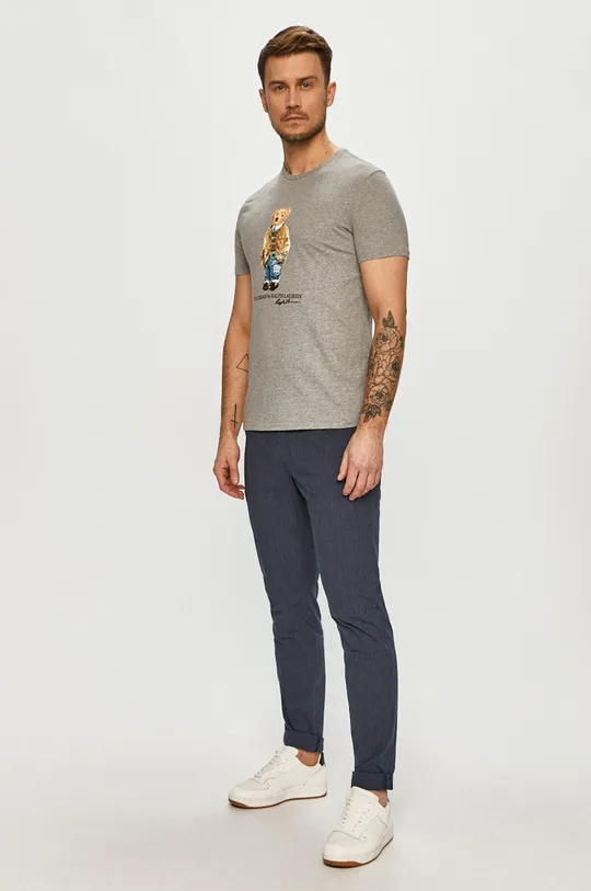 szary Polo Ralph Lauren - T-shirt 710835761002 Męski