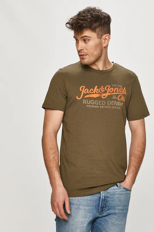 zielony Premium by Jack&Jones - T-shirt Męski