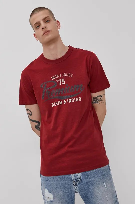 czerwony Premium by Jack&Jones T-shirt Męski