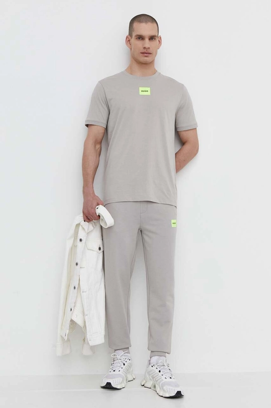 HUGO t-shirt in cotone grigio