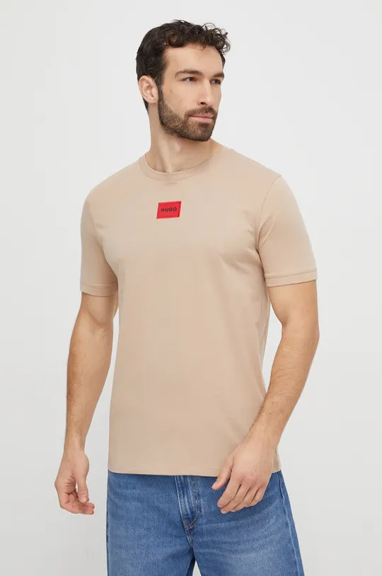 Бавовняна футболка HUGO Основний матеріал: 100% Бавовна Інші матеріали: 97% Бавовна, 3% Еластан