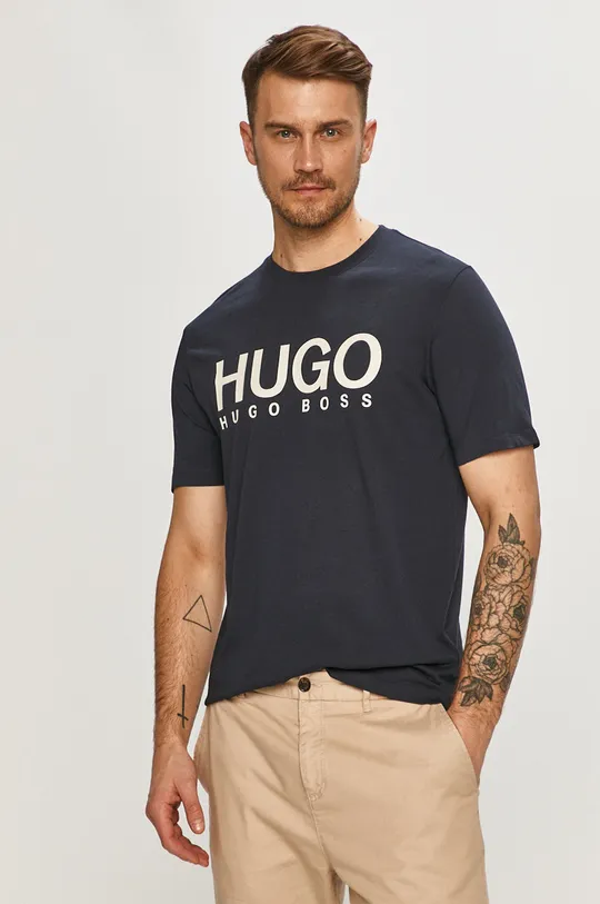 granatowy Hugo - T-shirt 50447980 Męski