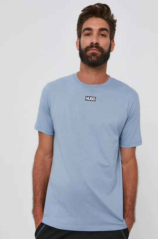 niebieski Hugo T-shirt bawełniany 50448779