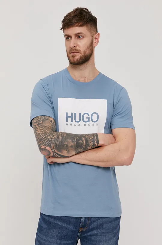 niebieski Hugo - T-shirt 50448795 Męski