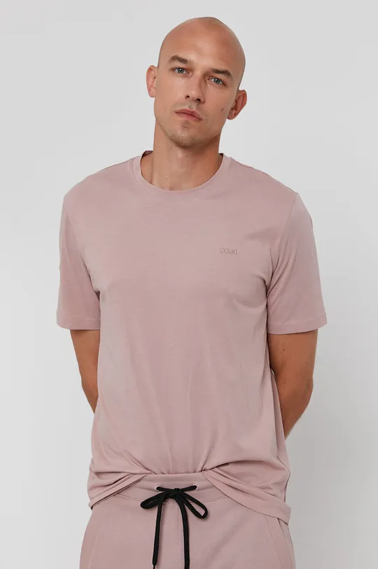 różowy Hugo T-shirt bawełniany 50450482 Męski