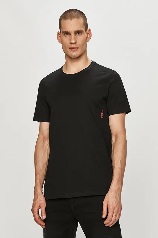 czarny Hugo T-shirt bawełniany 50408203 Męski