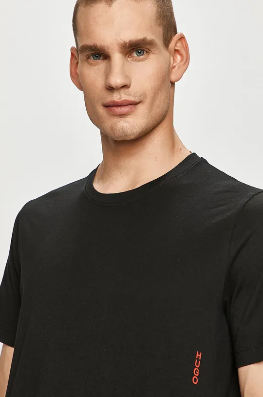 μαύρο Βαμβακερό μπλουζάκι Hugo(2-pack)