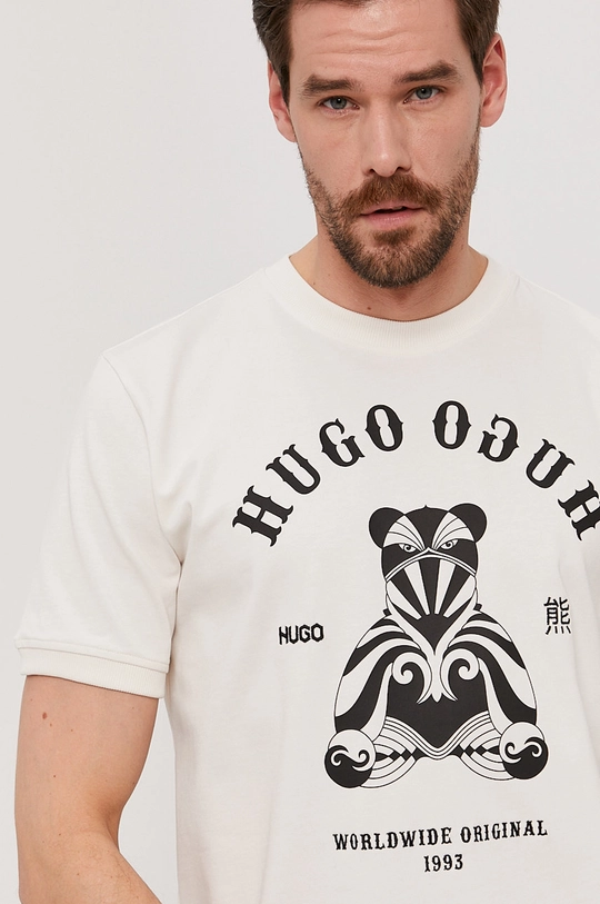 beżowy Hugo T-shirt 50446368