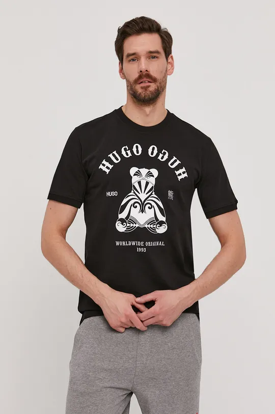 czarny Hugo T-shirt 50446368 Męski