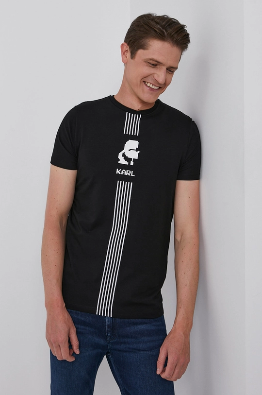 czarny Karl Lagerfeld T-shirt 511221.755033 Męski