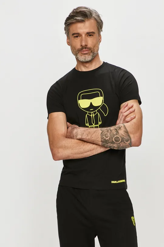 czarny Karl Lagerfeld - T-shirt 511224.755091 Męski