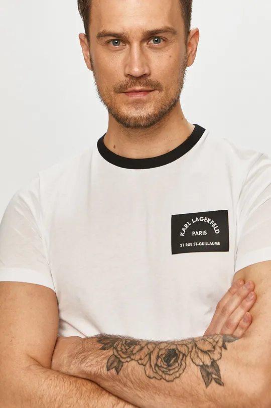 biały Karl Lagerfeld - T-shirt 511224.755072 Męski