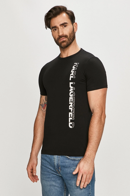 czarny Karl Lagerfeld - T-shirt 511221.755023 Męski