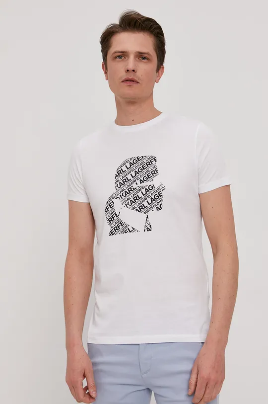 biały Karl Lagerfeld T-shirt 511224.755057 Męski