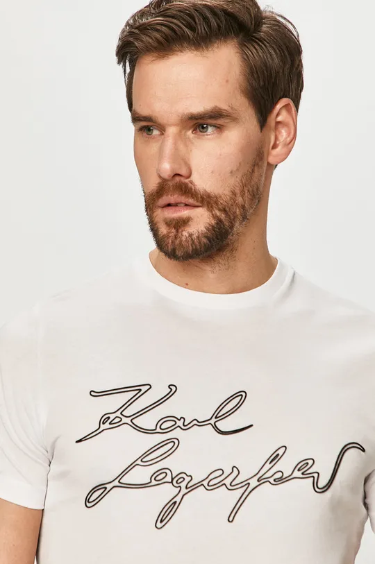 biały Karl Lagerfeld - T-shirt 511224.755044 Męski
