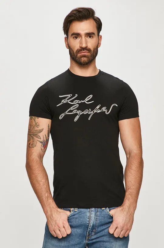 czarny Karl Lagerfeld - T-shirt 511224.755044 Męski