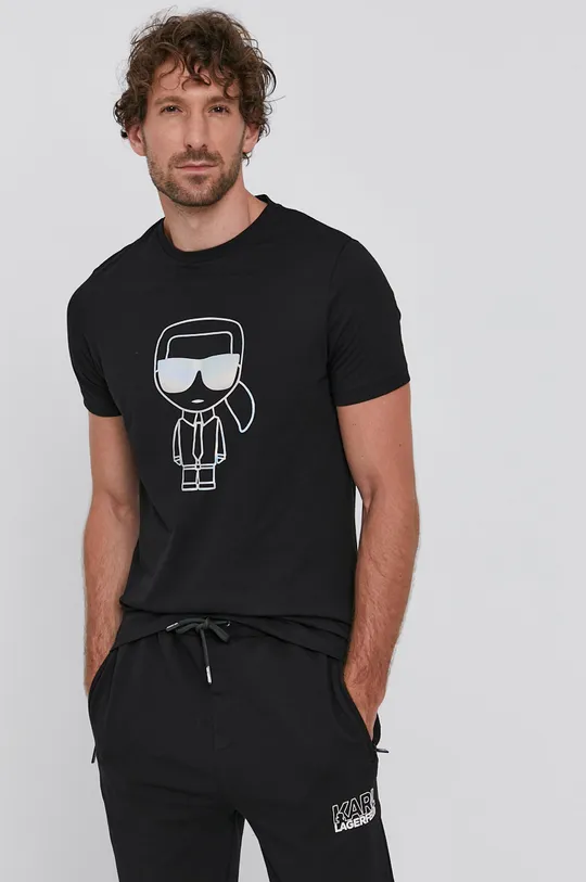 czarny Karl Lagerfeld T-shirt 511224.755046 Męski